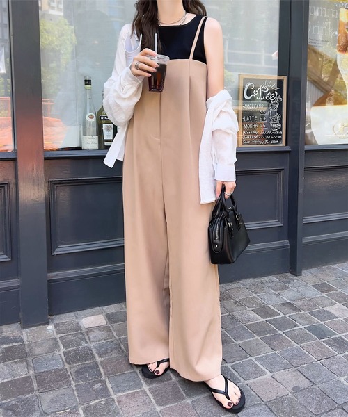 サロペット オーバーオール 「 低身長向けサイズ 」 タック切り替え