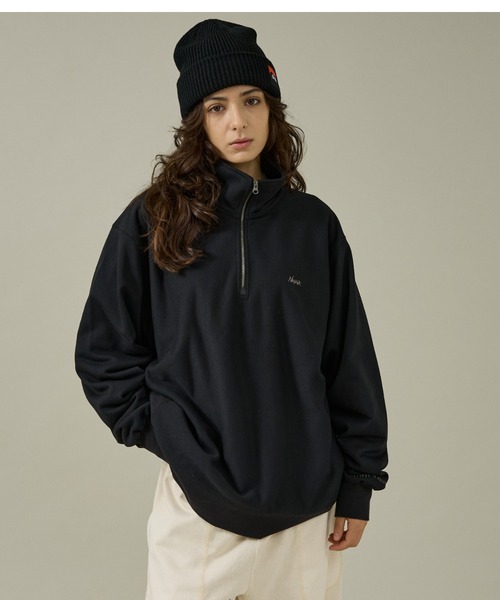トレーナー XLARGE トレーナー スウェット MIXED LOGO HALF ZIP SWEATSHIRT