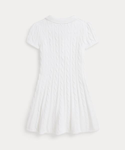 Polo Ralph Lauren ケーブルニットワンピース ホワイト Polo Ralph Lauren Childrenswear ラルフローレン ワンピース ケーブル
