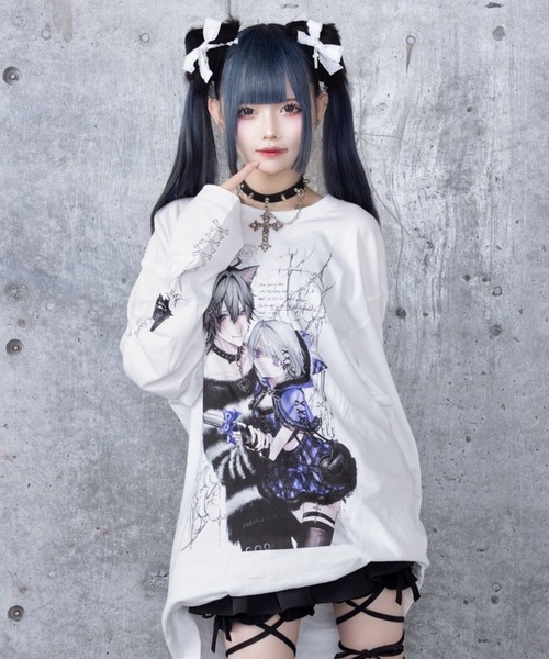 Amilige（アミリージュ） tシャツ Dreaming DollプリントロングTシャツ