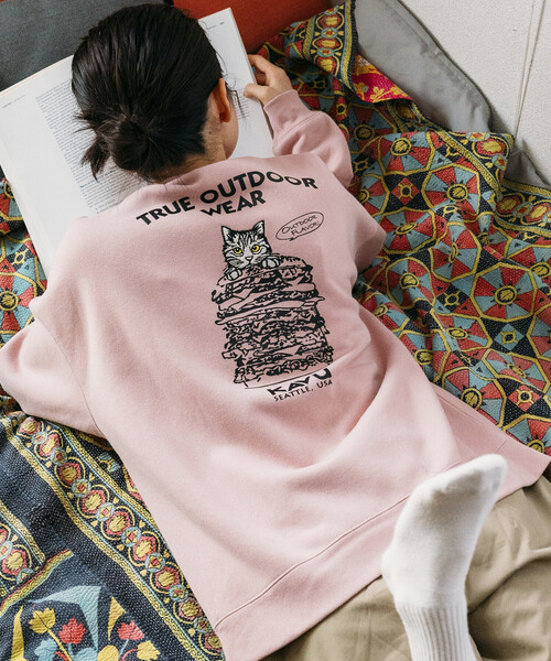 トレーナー スウェット 限定展開 KAVU×FREAK'S STORE/カブ― 別注 デザイン刺繍 クルーネック スウェット / Burger Cat | FREAK'S STORE | 04