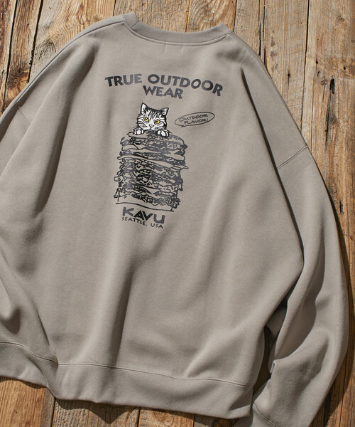 トレーナー スウェット 限定展開 KAVU×FREAK'S STORE/カブ― 別注 デザイン刺繍 クルーネック スウェット / Burger Cat | FREAK'S STORE | 03