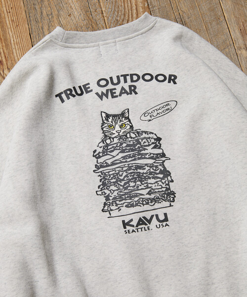 トレーナー スウェット 限定展開 KAVU×FREAK'S STORE/カブ― 別注 デザイン刺繍 クルーネック スウェット / Burger Cat | FREAK'S STORE | 06