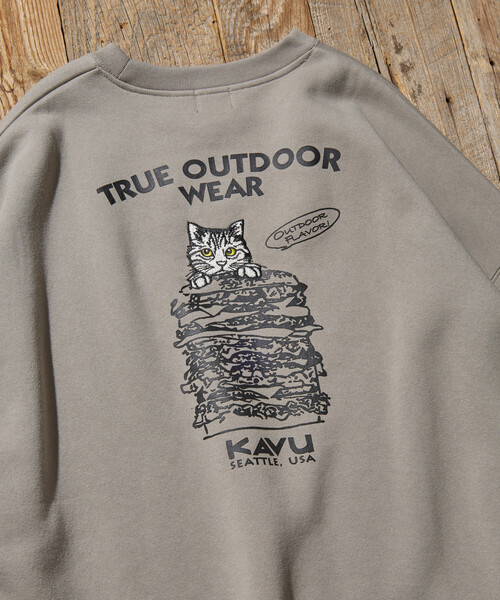 トレーナー スウェット 限定展開 KAVU×FREAK'S STORE/カブ― 別注 デザイン刺繍 クルーネック スウェット / Burger Cat | FREAK'S STORE | 15