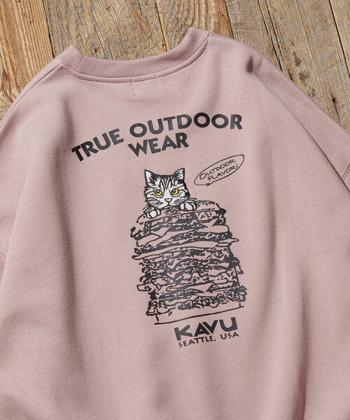トレーナー スウェット 限定展開 KAVU×FREAK'S STORE/カブ― 別注 デザイン刺繍 クルーネック スウェット / Burger Cat | FREAK'S STORE | 21