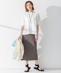 「23区」 半袖Tシャツ 44 ホワイト レディースの画像2