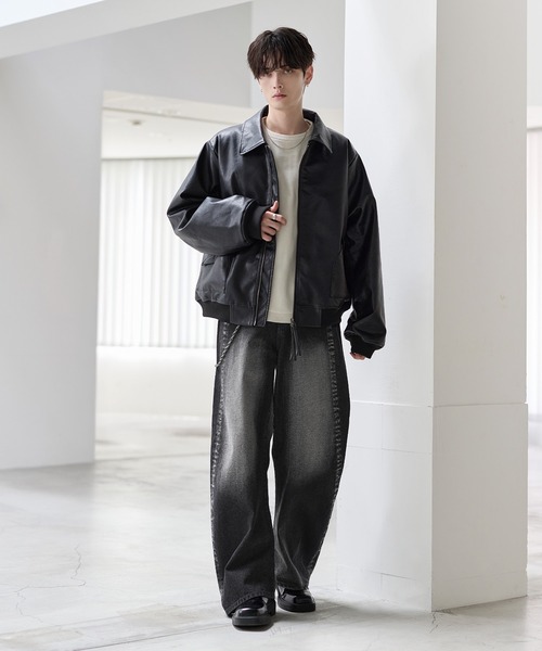 ASTRONOMY ジーンズ バギーシルエットヴィンテージ加工カーブデニム