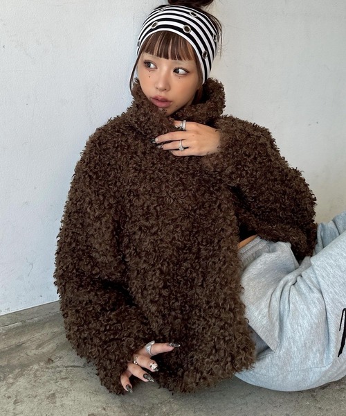 DAIYA（ダイヤ） コート アウター プードルファー スタンドカラー