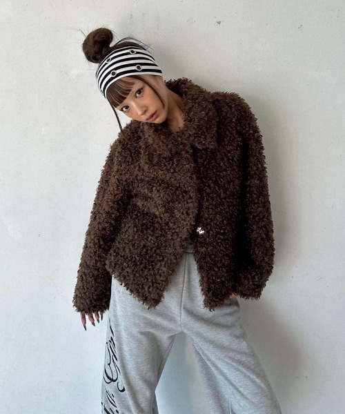 DAIYA（ダイヤ） コート アウター プードルファー スタンドカラー