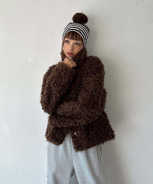 DAIYA（ダイヤ） コート アウター プードルファー スタンドカラー