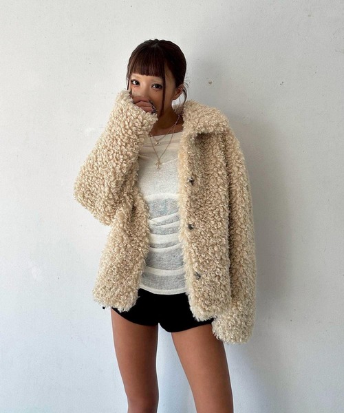 DAIYA（ダイヤ） コート アウター プードルファー スタンドカラー