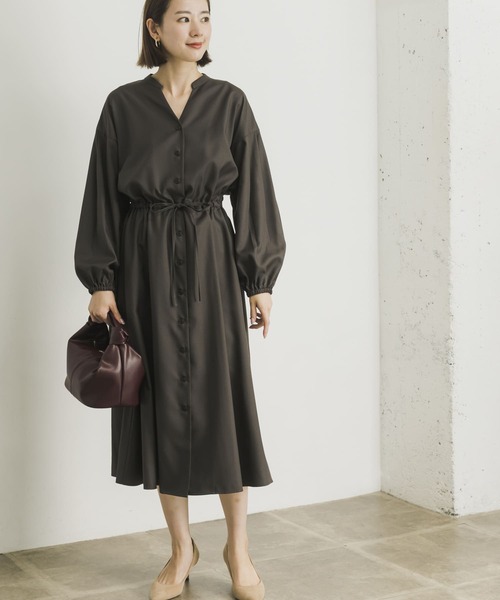 「URBAN RESEARCH」 長袖ワンピース 38 ベージュ レディース_画像3