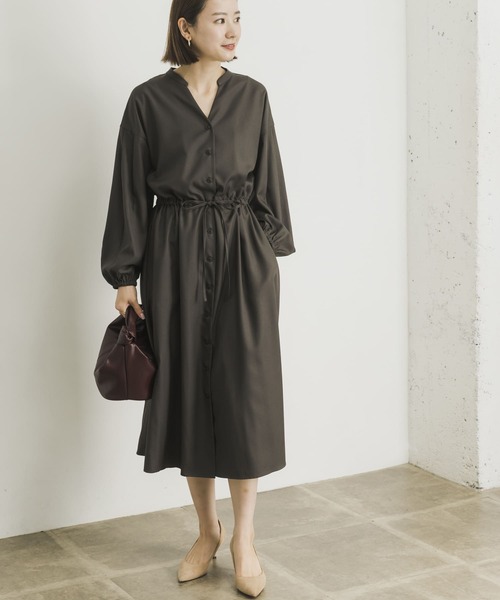 「URBAN RESEARCH」 長袖ワンピース 38 ベージュ レディース_画像4