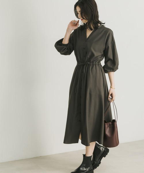 「URBAN RESEARCH」 長袖ワンピース 38 ベージュ レディース_画像9