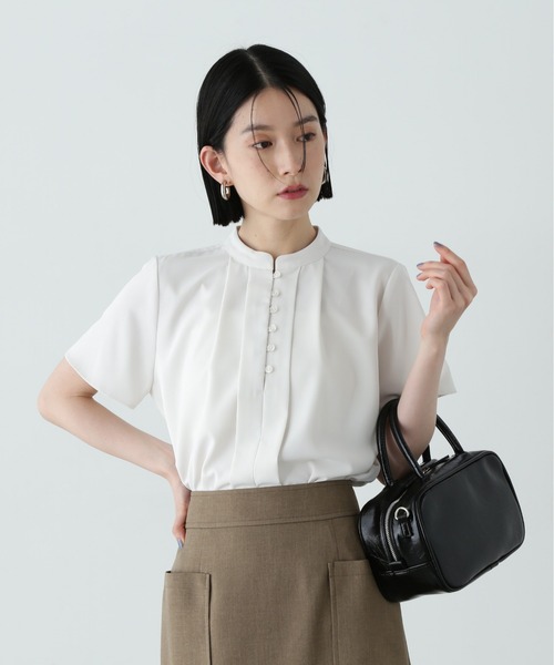 「N.(N. Natural Beauty Basic)」 半袖ブラウス MEDIUM ブルー レディース_画像4