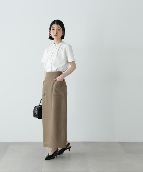 「N.(N. Natural Beauty Basic)」 半袖ブラウス MEDIUM ブルー レディース_画像6