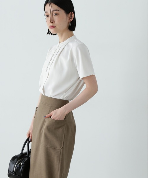 「N.(N. Natural Beauty Basic)」 半袖ブラウス MEDIUM ブルー レディース_画像8