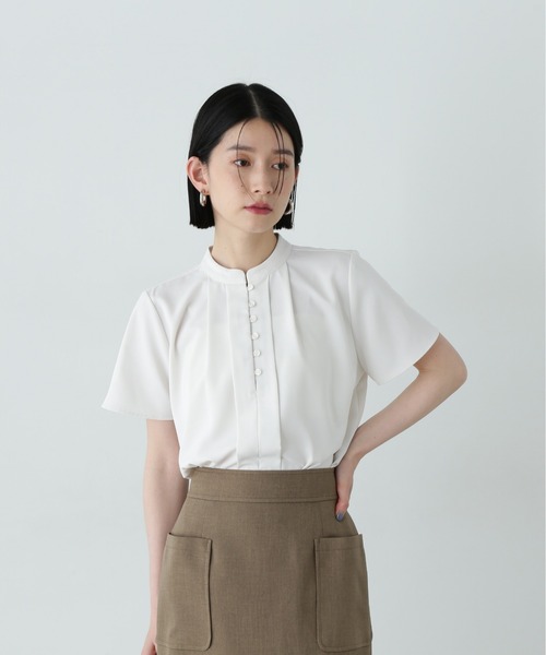 「N.(N. Natural Beauty Basic)」 半袖ブラウス MEDIUM ブルー レディース_画像9