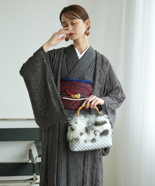 utatane 着物 羽織 レース ニコアンティーク スミクロ・クラシカ 日本