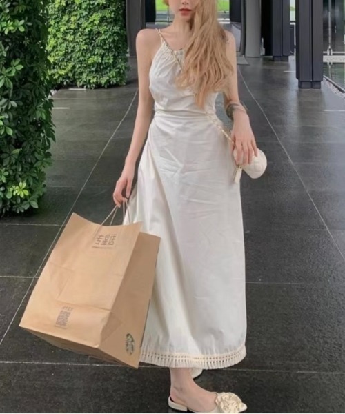 「LADY LIKE」 ノースリーブワンピース M アイボリー レディース_画像2