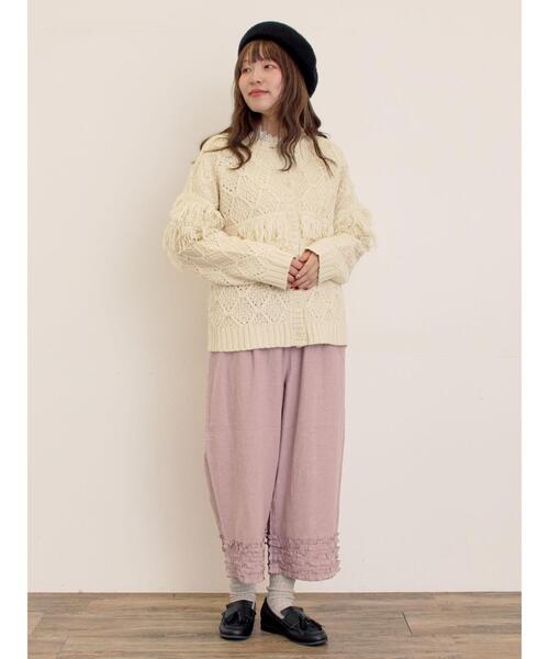 【りんこさま専用】おまとめ08Mab新品裾フリルリネンパンツ サマンサモスモス 新品 サマンサモスモス リネン裾フリルギャザーパンツ SM2 ピンク