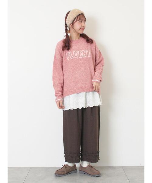 Samansa Mos2（サマンサモスモス） パンツ 「Cross×Linen」裾フリル