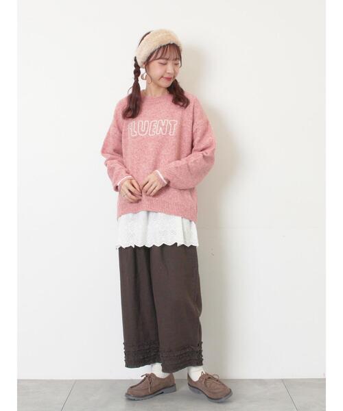 Samansa Mos2（サマンサモスモス） パンツ 「Cross×Linen」裾フリル