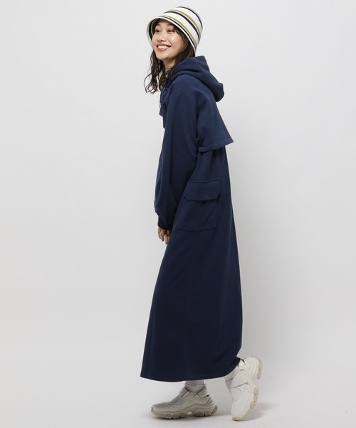 niko and…（ニコアンド） 長袖ワンピース FREE ネイビー レディース