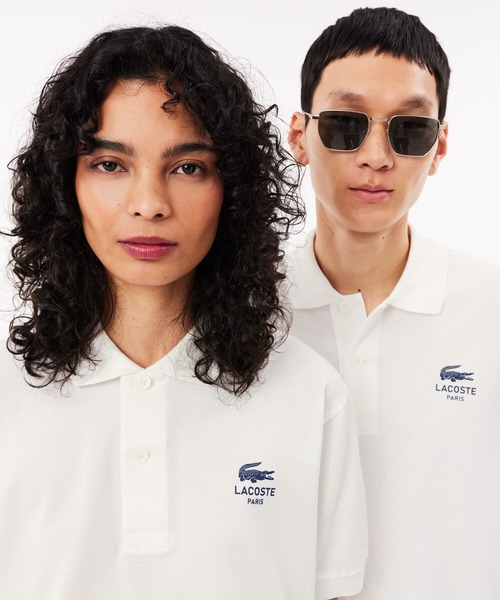 「LACOSTE」 半袖ポロシャツ X-SMALL オフホワイト メンズ_画像6
