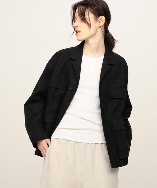 TOMORROWLAND 合成皮革 ブラックジャケット サイズ36 TOMORROWLAND（トゥモローランド） ジャケット 36 ブラック レディース