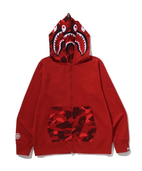 BAPE シャークフード パーカー 赤 A BATHING APE（アベイシングエイプ） 【値下げ】A BATHING APE SHARK
