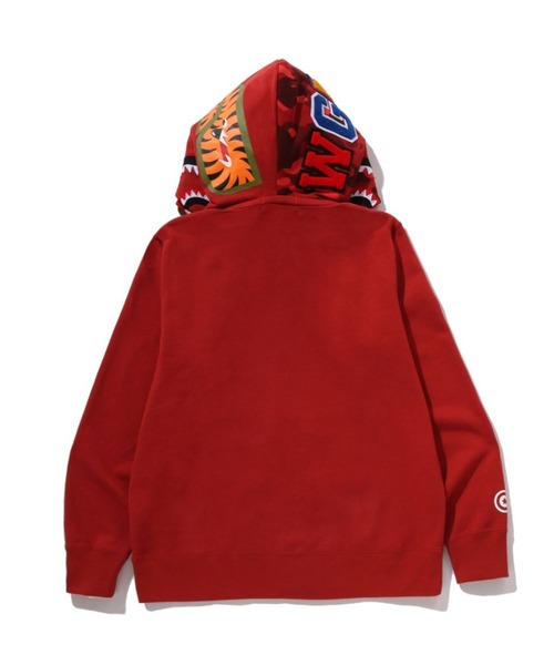 BAPE シャーク パーカー フルジップ 赤 イエロージップ 正規 A BATHING APE（アベイシングエイプ） パーカー COLOR CAMO SHARK FULL