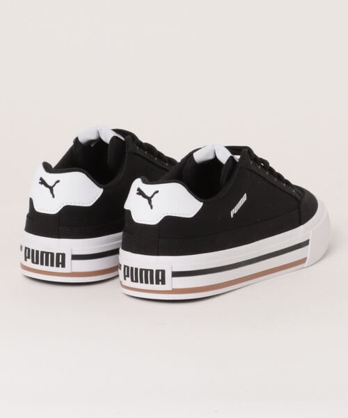「PUMA」 ローカットスニーカー 24.0cm ブラック×ホワイト メンズ_画像2