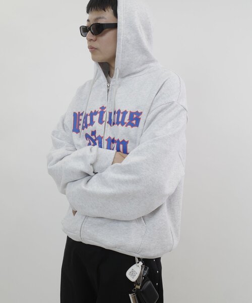 「WHO'S WHO gallery」 ジップアップパーカー LARGE ライトグレー レディース_画像2