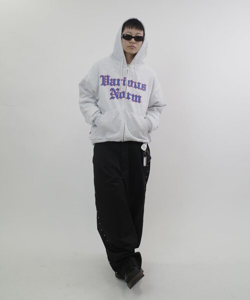 「WHO'S WHO gallery」 ジップアップパーカー LARGE ライトグレー レディース_画像5