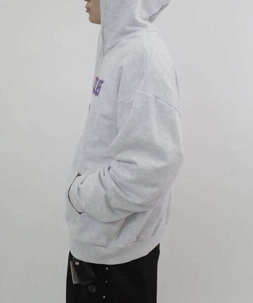 「WHO'S WHO gallery」 ジップアップパーカー LARGE ライトグレー レディース_画像7