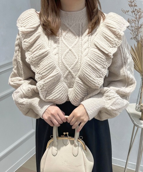 「apres jour」 長袖ニット X-LARGE アイボリー レディース_画像6