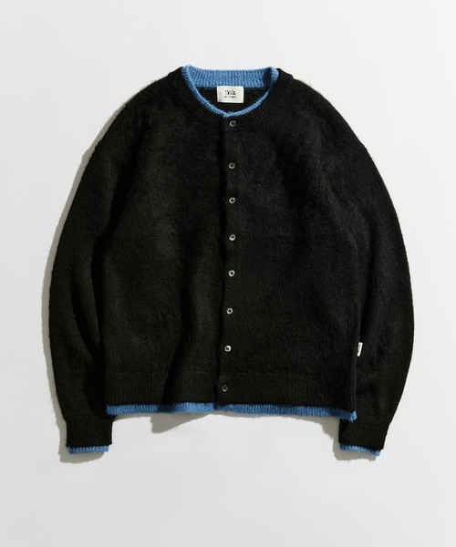 WETTEMPT カーディガン CREW NECK BRUSHED LAYERED CARDIGAN / クルー
