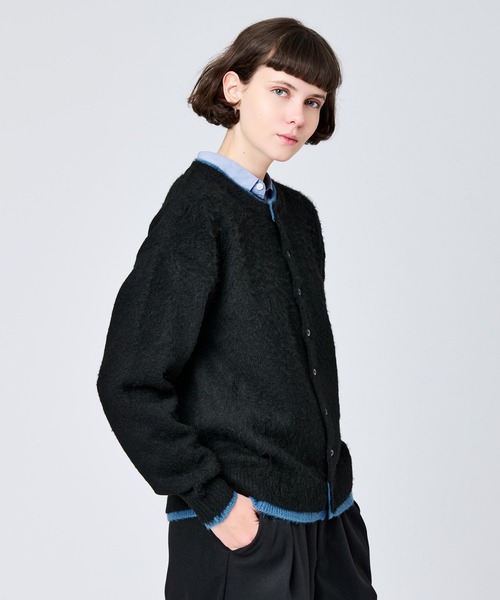WETTEMPT カーディガン CREW NECK BRUSHED LAYERED CARDIGAN / クルー