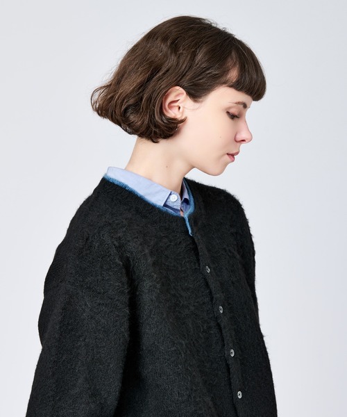 WETTEMPT カーディガン CREW NECK BRUSHED LAYERED CARDIGAN / クルー