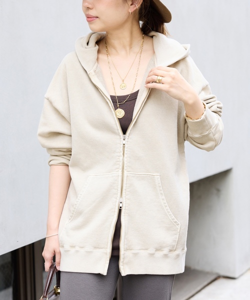 Deuxieme Classe*Warm ジップ フーディー　新品　ベージュ Warm ジップ フーディー（スウェット）｜Deuxieme Classe