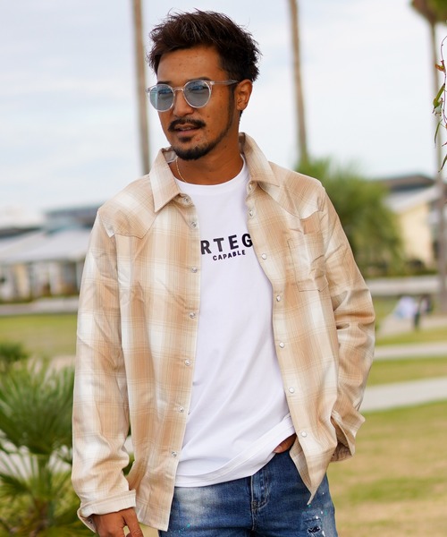 「adamsJUGGLER」 「RTEG」長袖シャツ L ベージュ メンズ_画像6