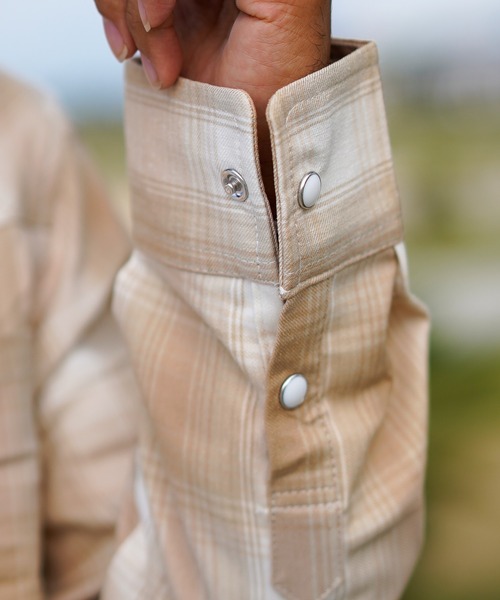 「adamsJUGGLER」 「RTEG」長袖シャツ L ベージュ メンズ_画像9