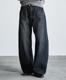 WYM LIDNM ワイドパンツ ジーンズ ARC CURVED DRAPE DENIM メンズ