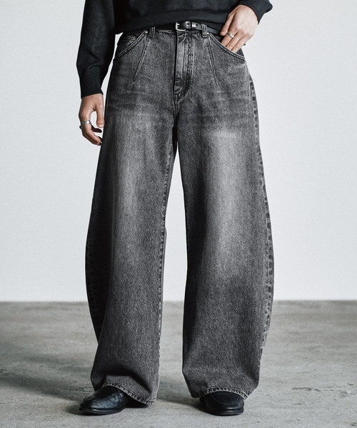 WYM LIDNM ジーンズ ARC CURVED DRAPE DENIM メンズ レディース