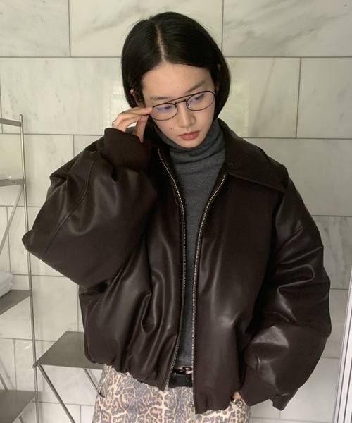 「LONSLAN」 ブルゾン FREE ブラウン レディース_画像4