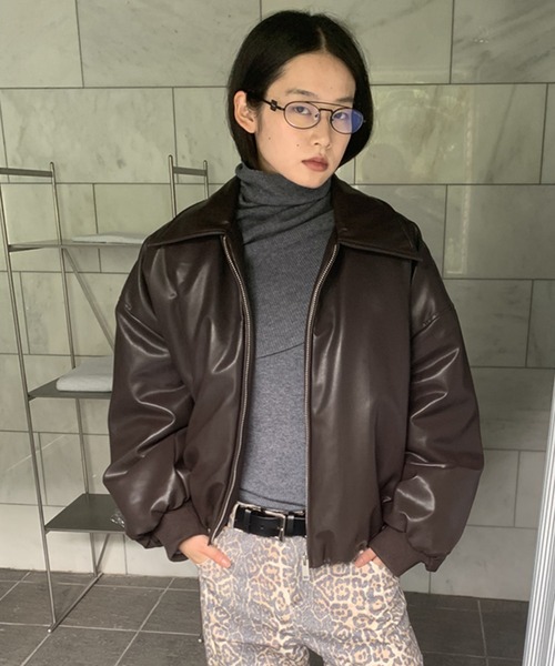 「LONSLAN」 ブルゾン FREE ブラウン レディース_画像5