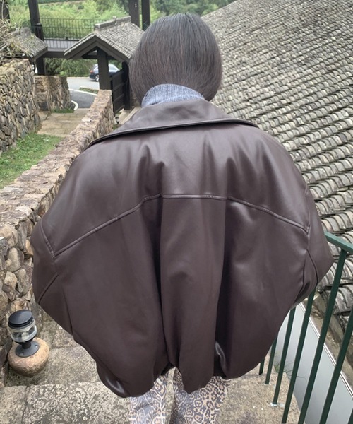 「LONSLAN」 ブルゾン FREE ブラウン レディース_画像6