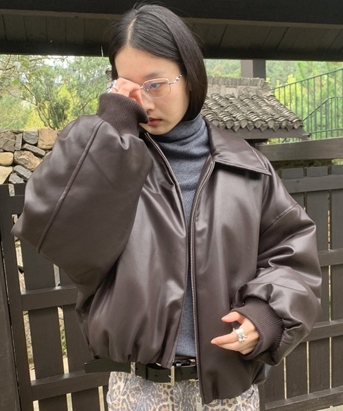 「LONSLAN」 ブルゾン FREE ブラウン レディース_画像8