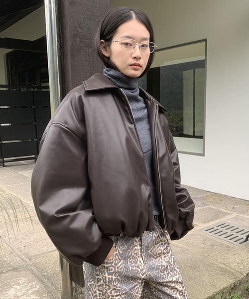 「LONSLAN」 ブルゾン FREE ブラウン レディース_画像9